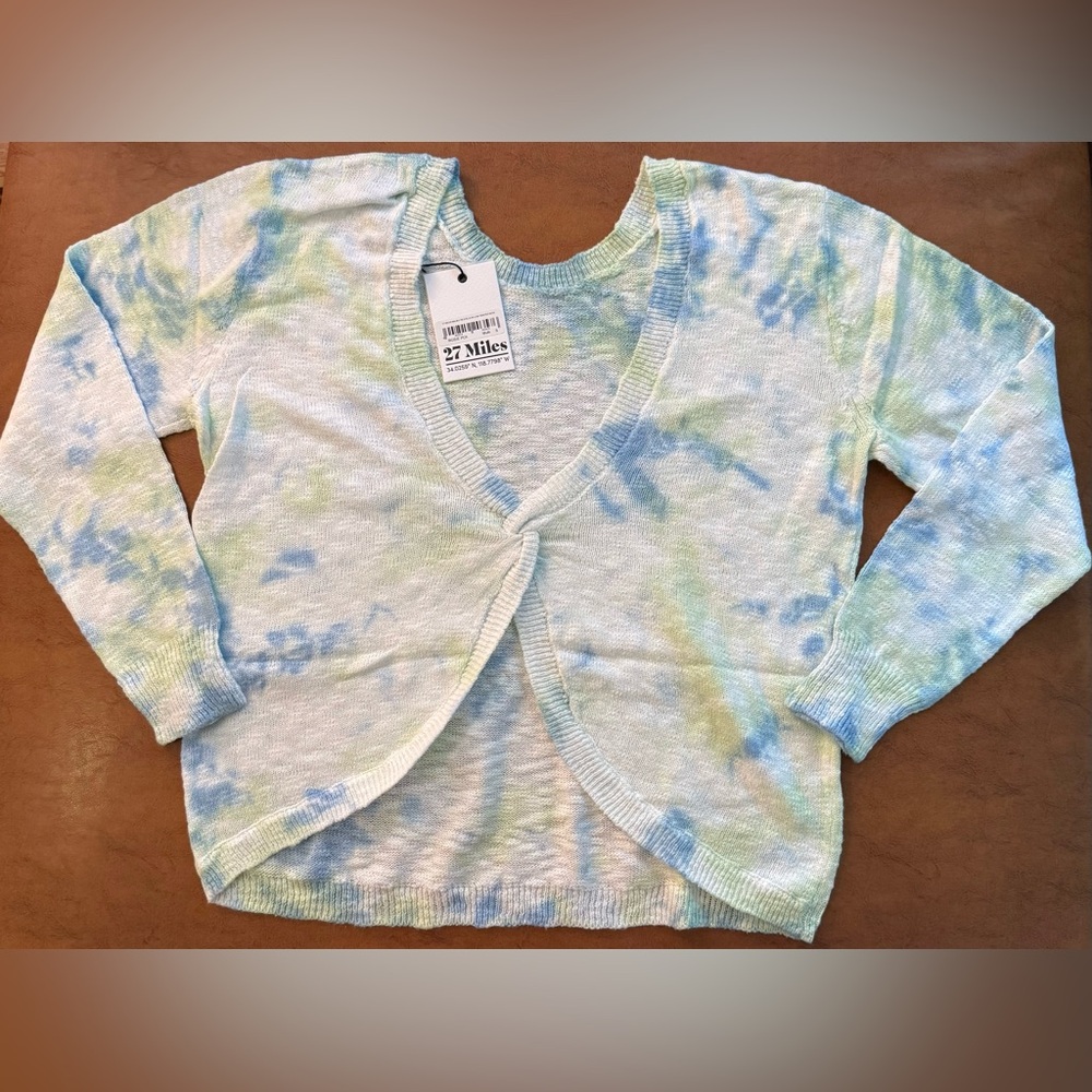 27 Miles Malibu Twist Back Sweater Tie-Dye Size Small NWT - Picture 3 of 7